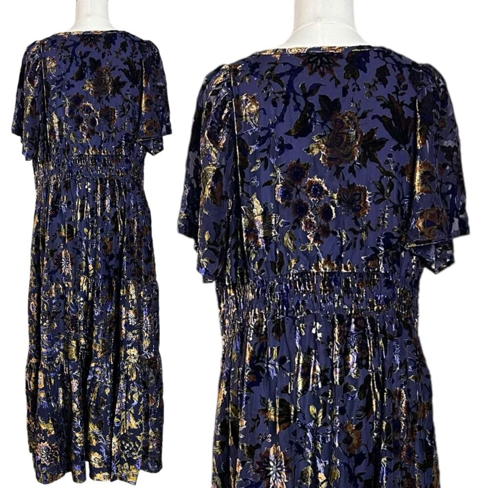 Anthropologie The Somerset Maxi Dress Velvet Devore Edition Size 2X Bohemian - Picture 11 of 16